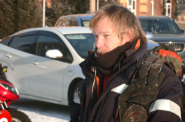 В Благовещенске побывал мотопутешественник из Казахстана