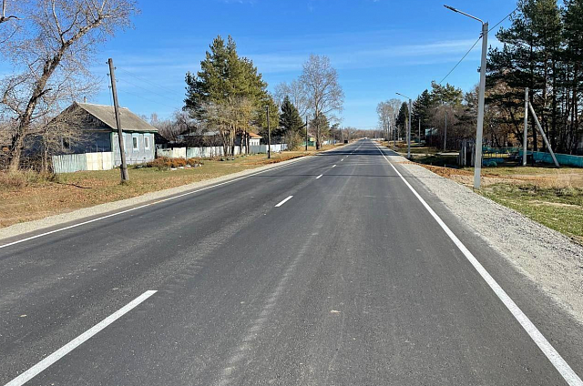 Дорогу, проходящую через Большеозёрку в Ивановском округе, отремонтировали за 3,5 месяца