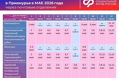 Амурское отделение Соцфонда досрочно перечислит пенсии и пособия перед майскими праздниками