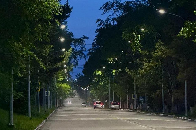 В городе Сковородино завершилось обновление уличного освещения по улице Победы