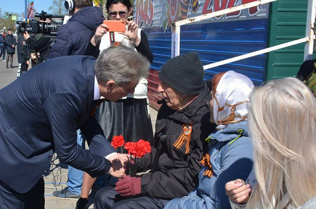 В Белогорске в Параде Победы поучаствовал 100-летний участник Великой Отечественной войны Павел Горемыкин