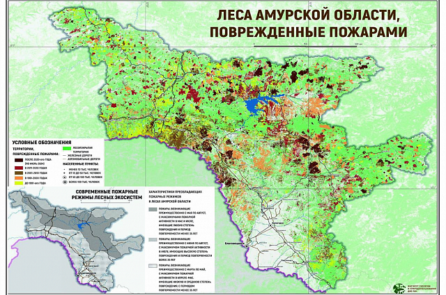 В Приамурье создали карту, где отображены последствия пожаров за последние несколько десятилетий