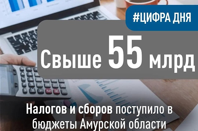 В бюджеты Приамурья поступило более 55 млрд рублей налогов с начала года