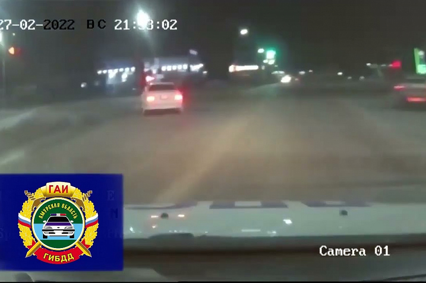 В Благовещенске полицейские остановили лихача с помощью оружия