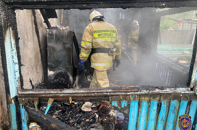Пожарный извещатель помог вовремя потушить веранду дома в Архаре
