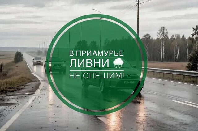 Амурским водителям напомнили правила безопасности в сильный дождь