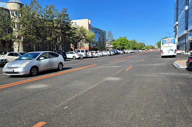 Красную разметку нанесли на участке Красноармейской в Благовещенске